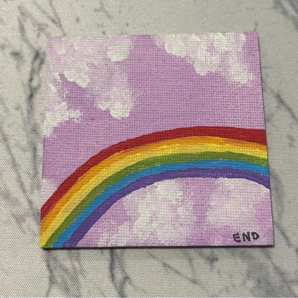 Hand Painted Square Canvas Magnet